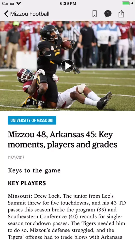 Mizzou Zone 스크린샷