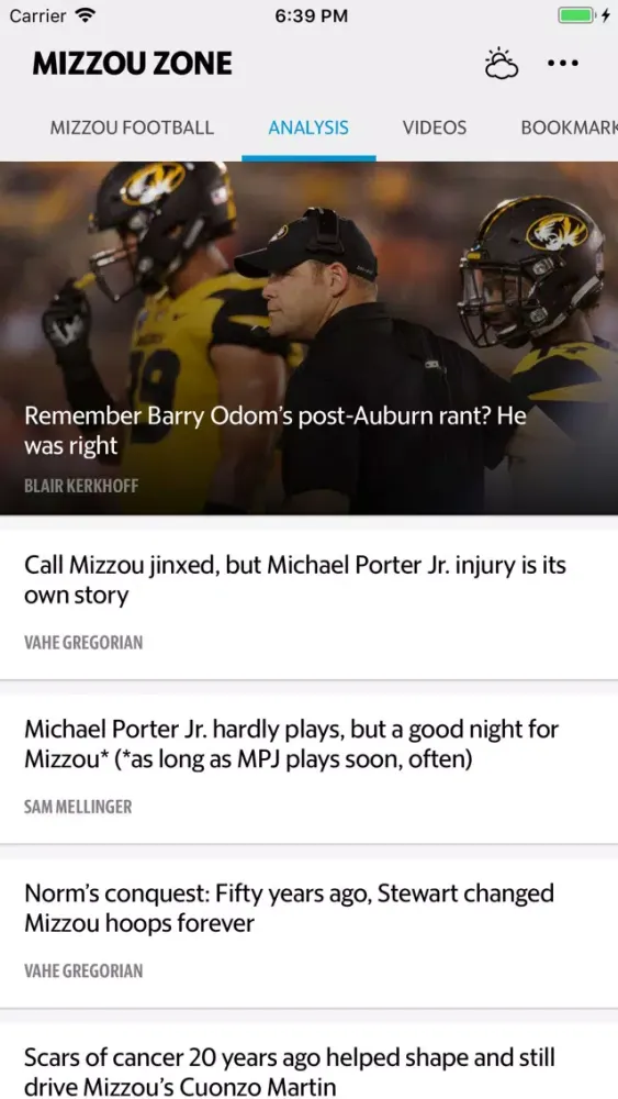 Mizzou Zone 스크린샷