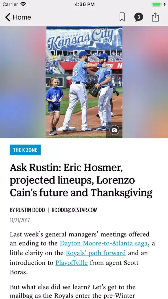 Скриншоты True Blue–Royals Baseball News