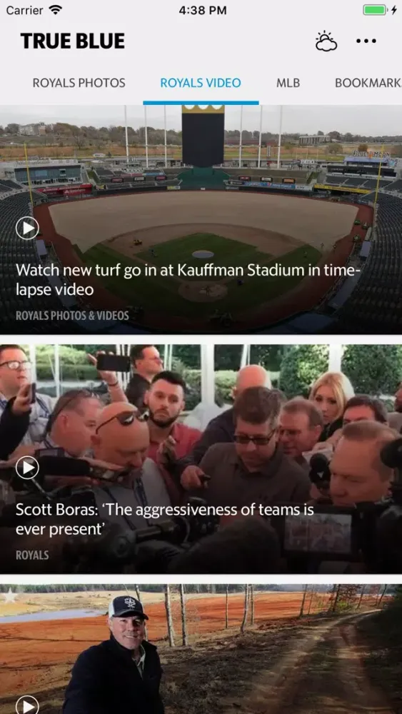 Скриншоты True Blue–Royals Baseball News