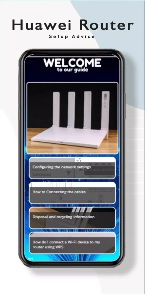Tangkapan layar Huawei Router Setup Advice