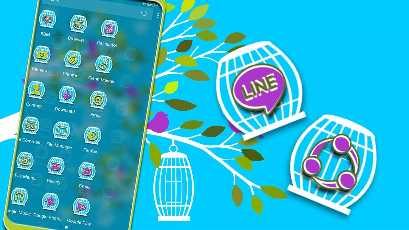 Bird Painting Launcher Theme应用截图