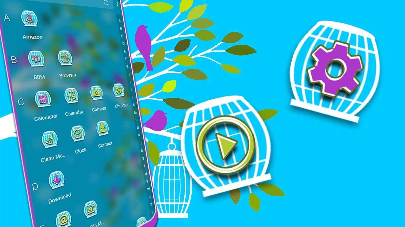 Bird Painting Launcher Theme应用截图