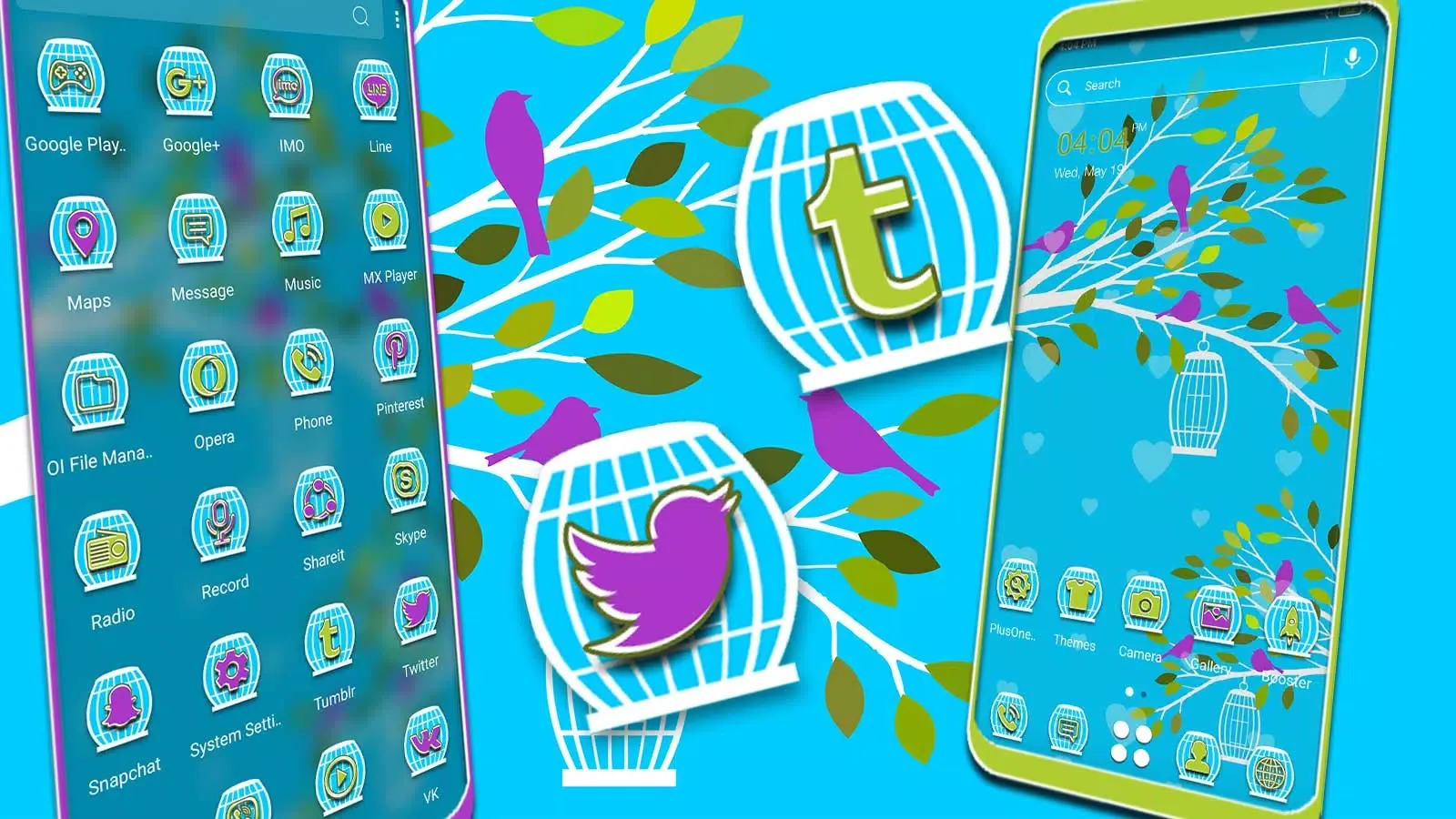 Bird Painting Launcher Theme应用截图