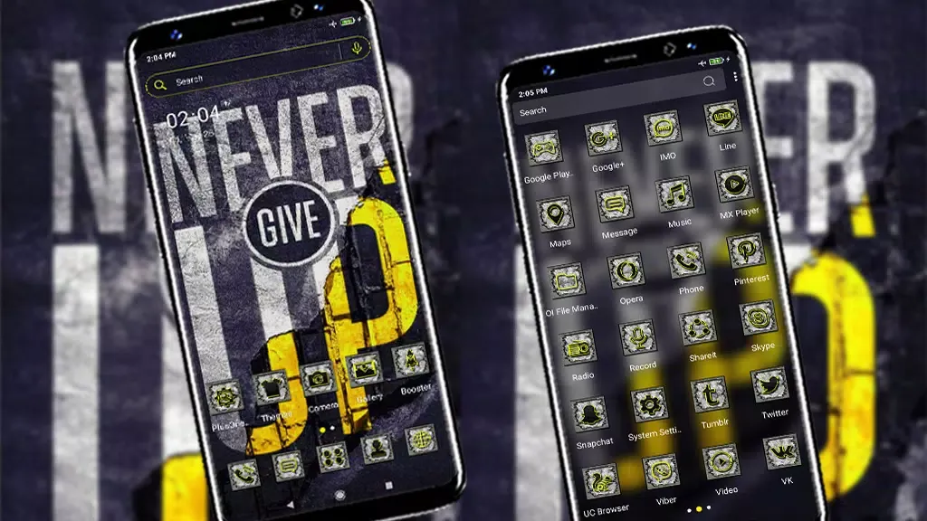 Never Give Up Theme Screenshots