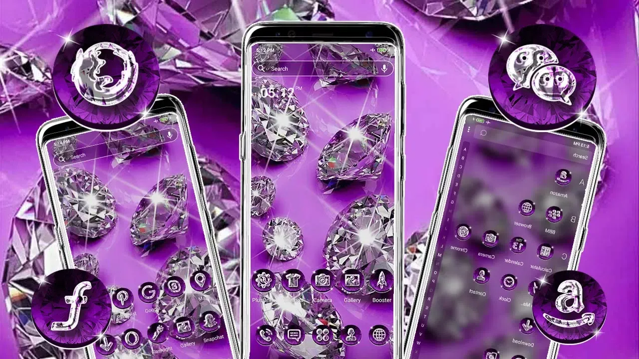 Purple Diamond Launcher Theme Screenshots