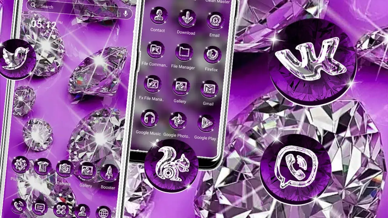 Purple Diamond Launcher Theme Screenshots
