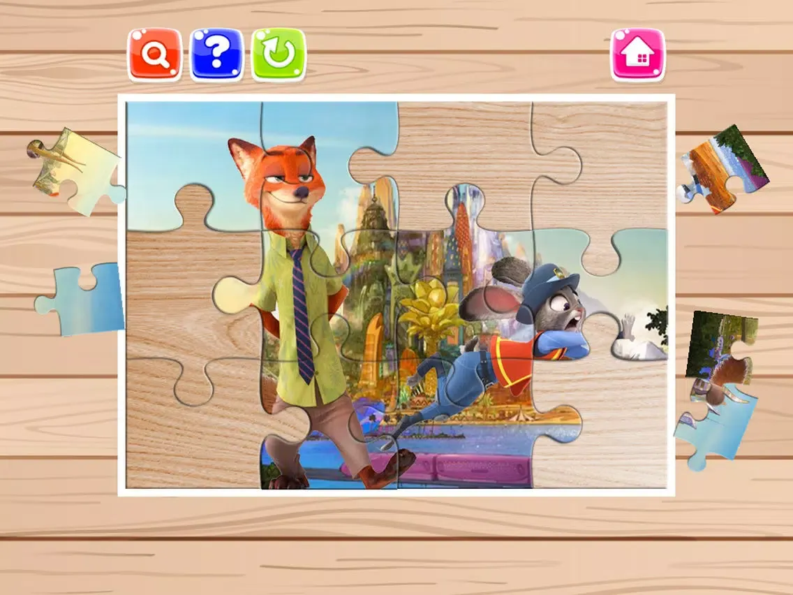 Cartoon Puzzle Jigsaw Puzzles Box for Judy Hopps and Nick Free - Kids Toddler and Preschool Learning iPad  Screenshots