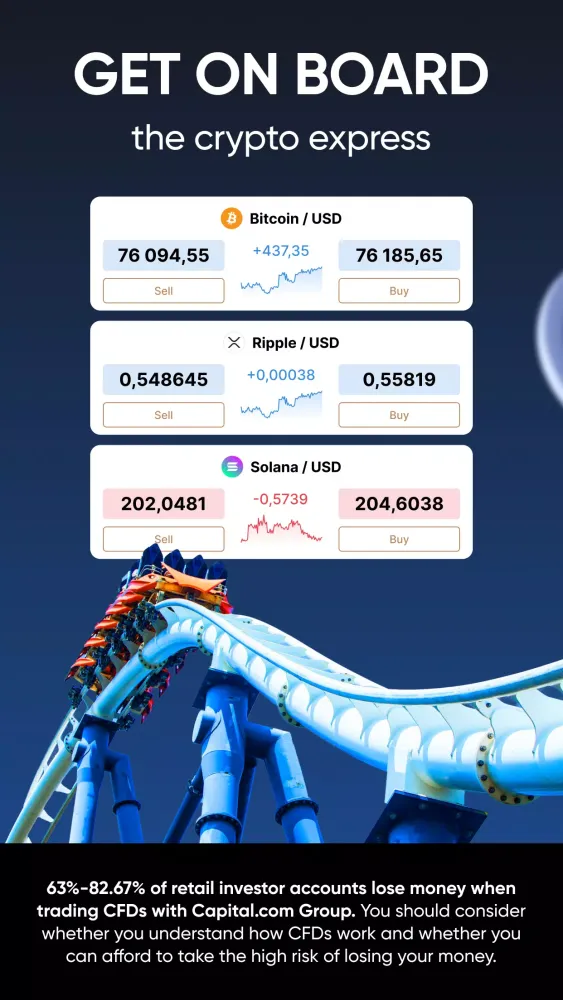 Bitcoin trading - Capital.com Screenshots
