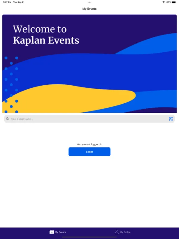Screenshot di Kaplan Events iPad 