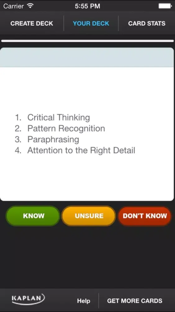 Captures d'écran de GMAT® Flashcards by Kaplan