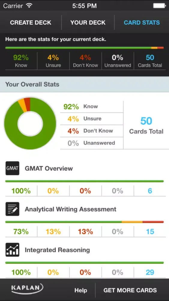 Captures d'écran de GMAT® Flashcards by Kaplan