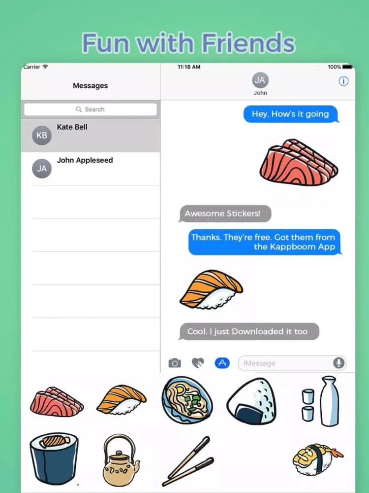 Zrzuty ekranu Japanese Food Doodle Stickers iPad 