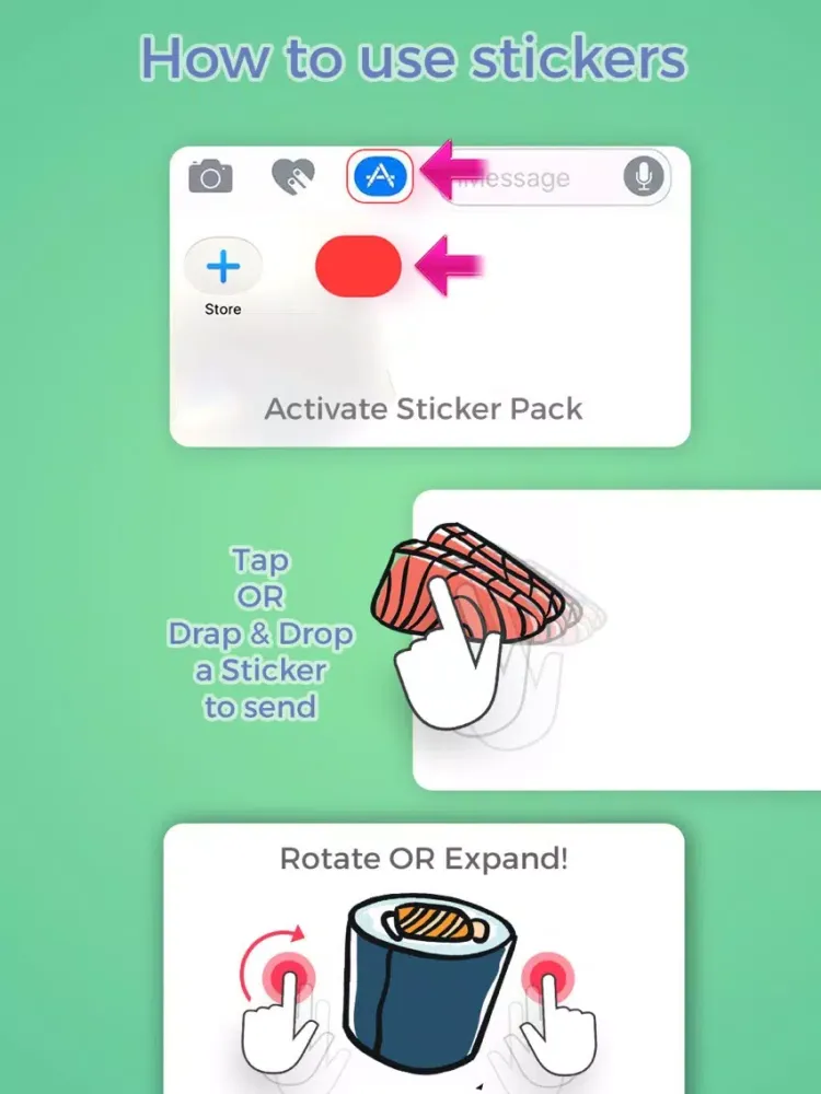 Zrzuty ekranu Japanese Food Doodle Stickers iPad 