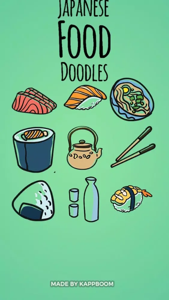 Zrzuty ekranu Japanese Food Doodle Stickers