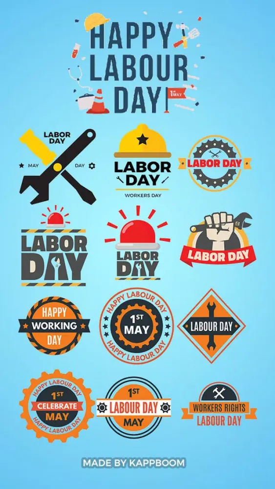 Captures d'écran de Happy Labor Day Stickers