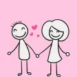 Stick-Figure Couple Stickers