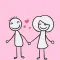 Stick-Figure Couple Stickers