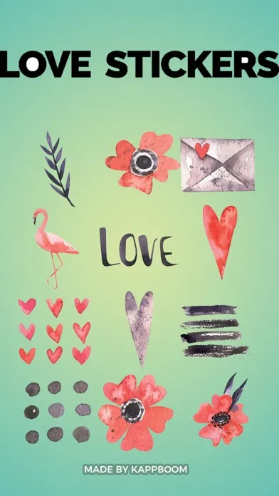 Ảnh chụp màn hình của Watercolors Love and Flamingos