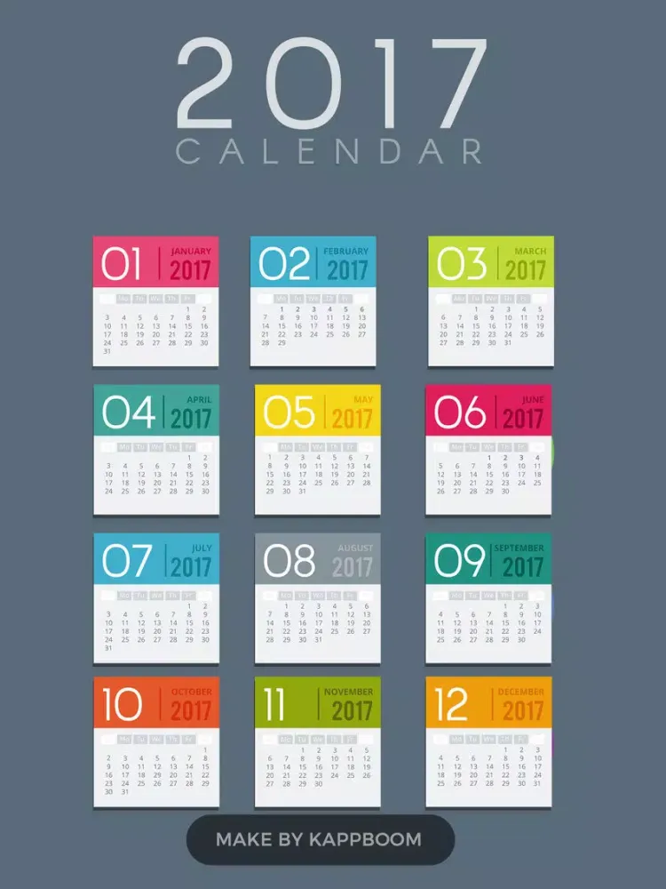 2017 Calendar Stickers iPad 应用截图