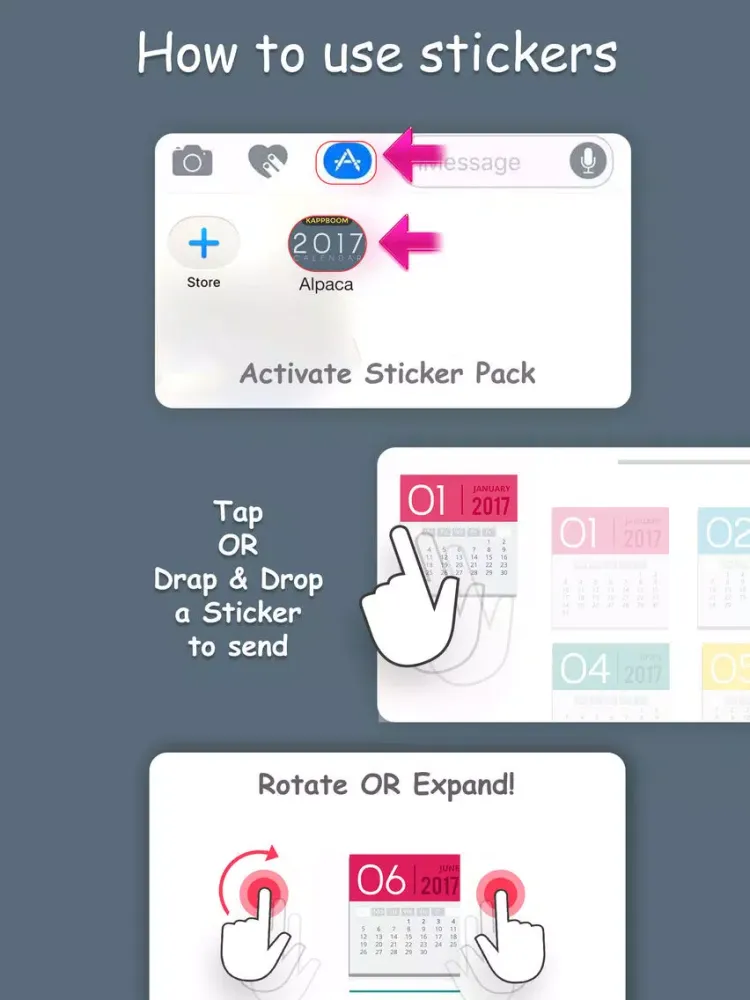 2017 Calendar Stickers iPad 应用截图