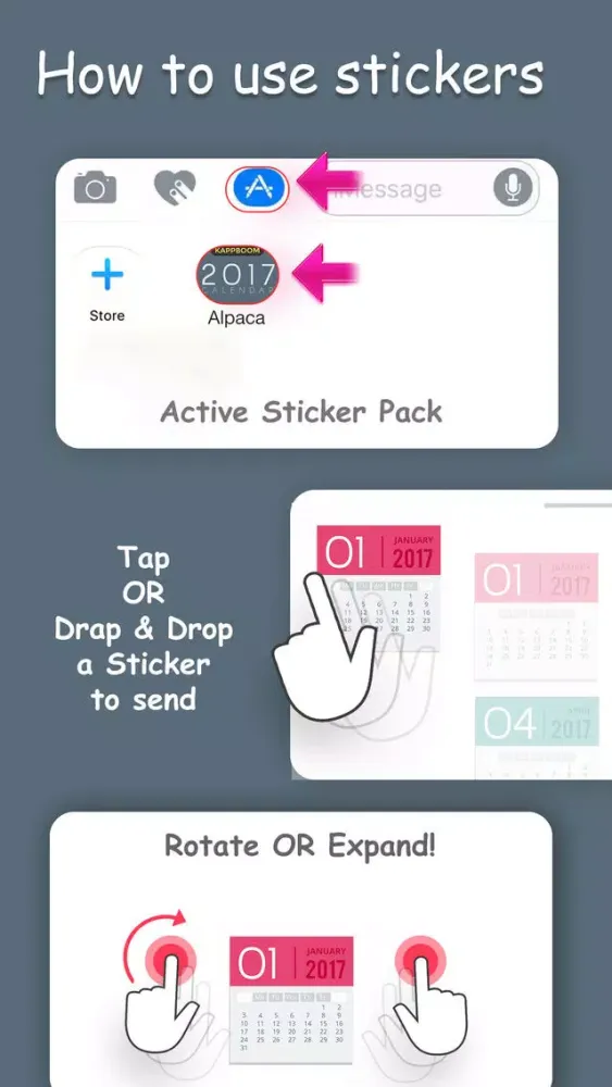 2017 Calendar Stickers应用截图