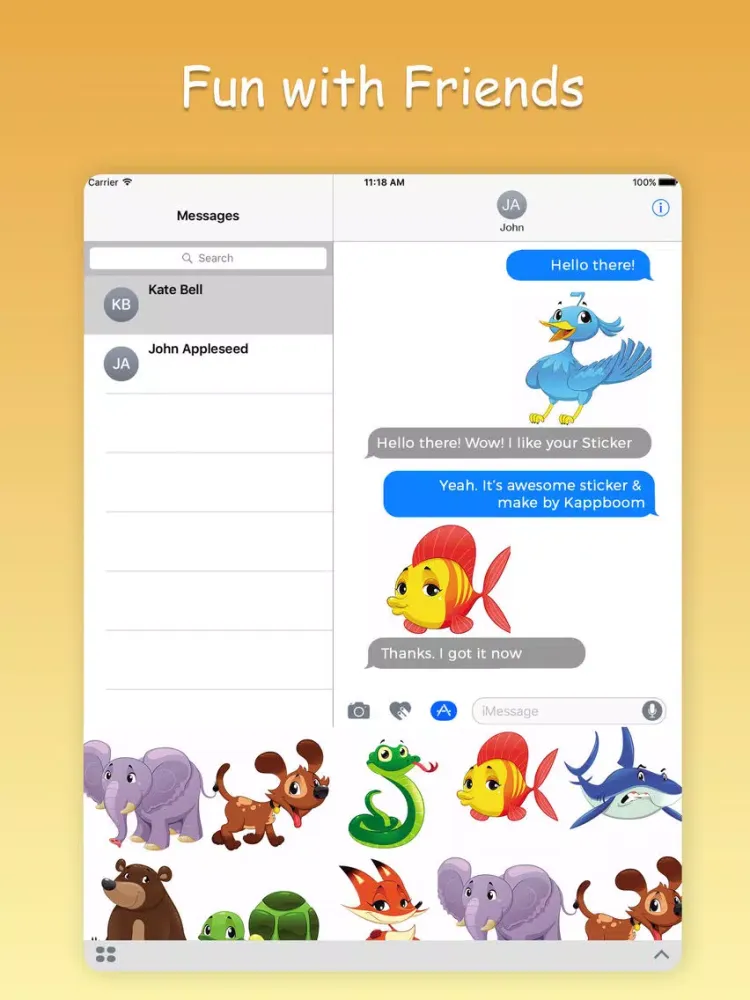 Animal Moji Sticker iPad  Screenshots