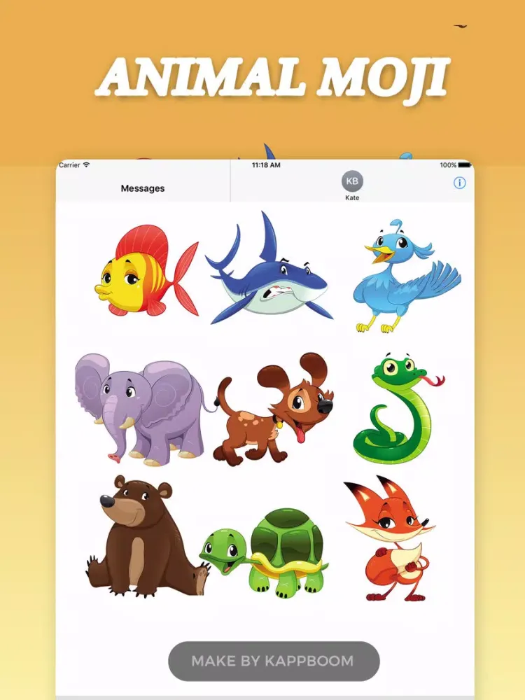 Animal Moji Sticker iPad  Screenshots