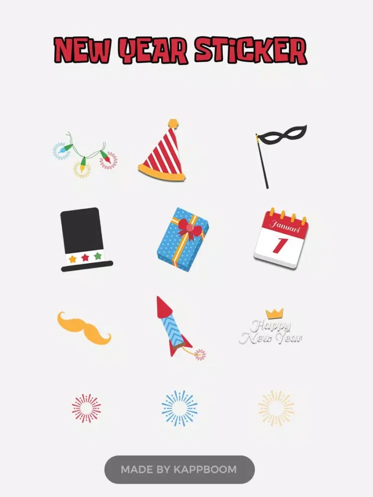 Funny New Year Stickers iPad  Screenshots