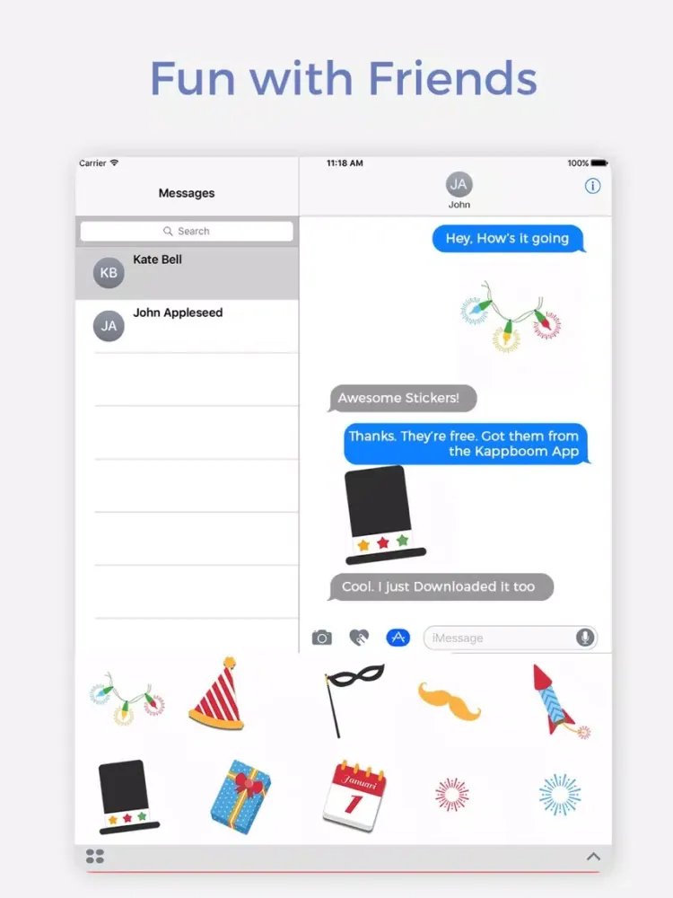 Funny New Year Stickers iPad  Screenshots
