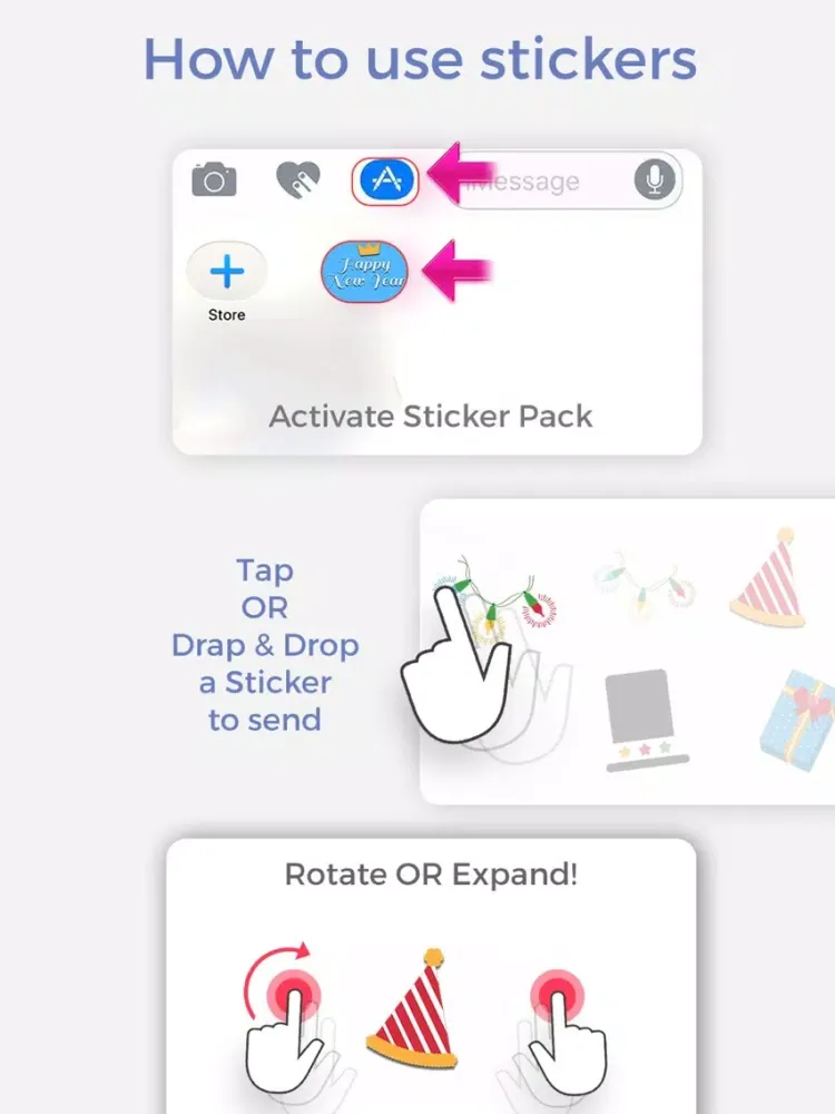 Funny New Year Stickers iPad  Screenshots