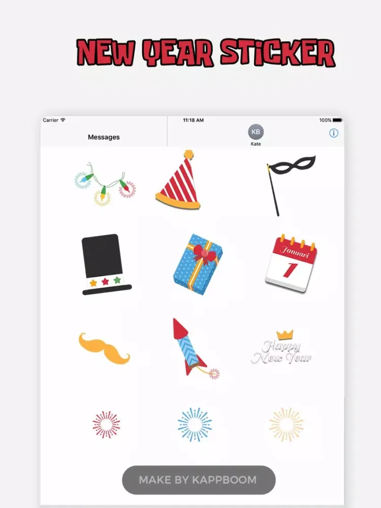 Funny New Year Stickers iPad  Screenshots