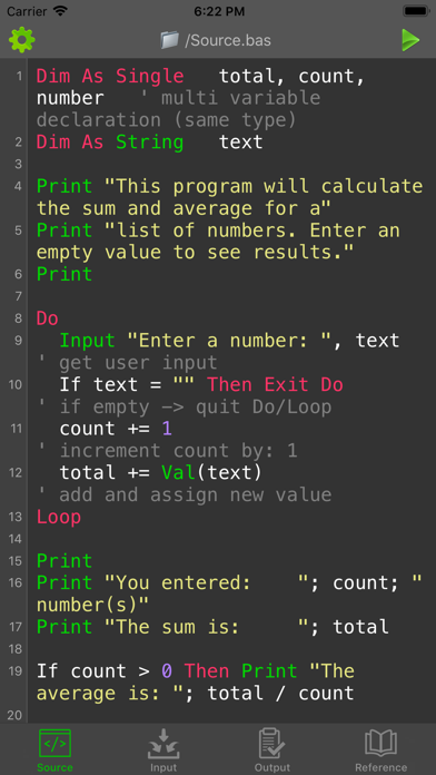 Ảnh chụp màn hình của BASIC Programming Compiler