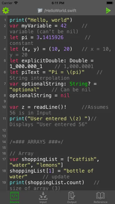 Sedona - Compile Swift Program スクリーンショット