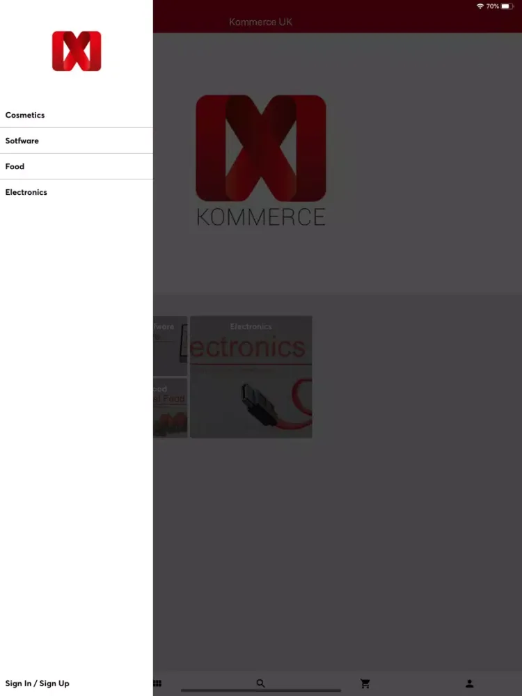 ภาพหน้าจอของ Kommerce UK iPad 