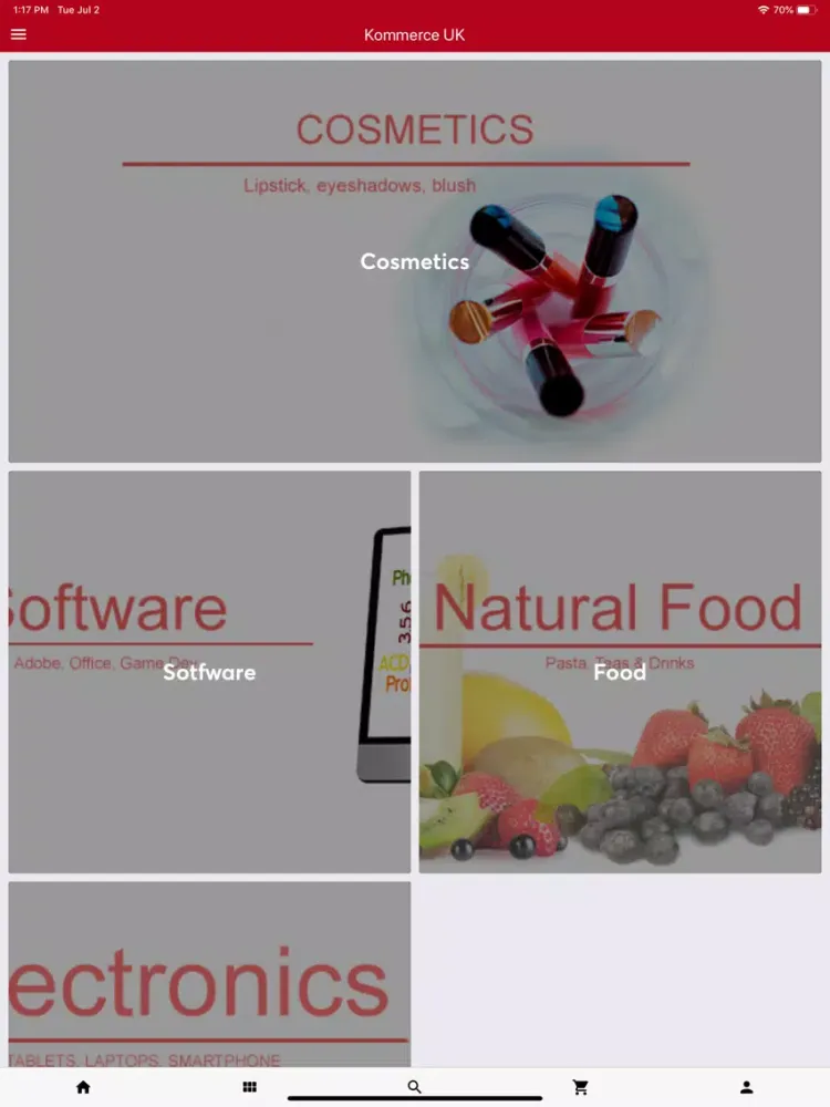 ภาพหน้าจอของ Kommerce UK iPad 