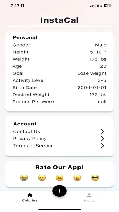 InstaCal - Calorie Tracker Screenshots