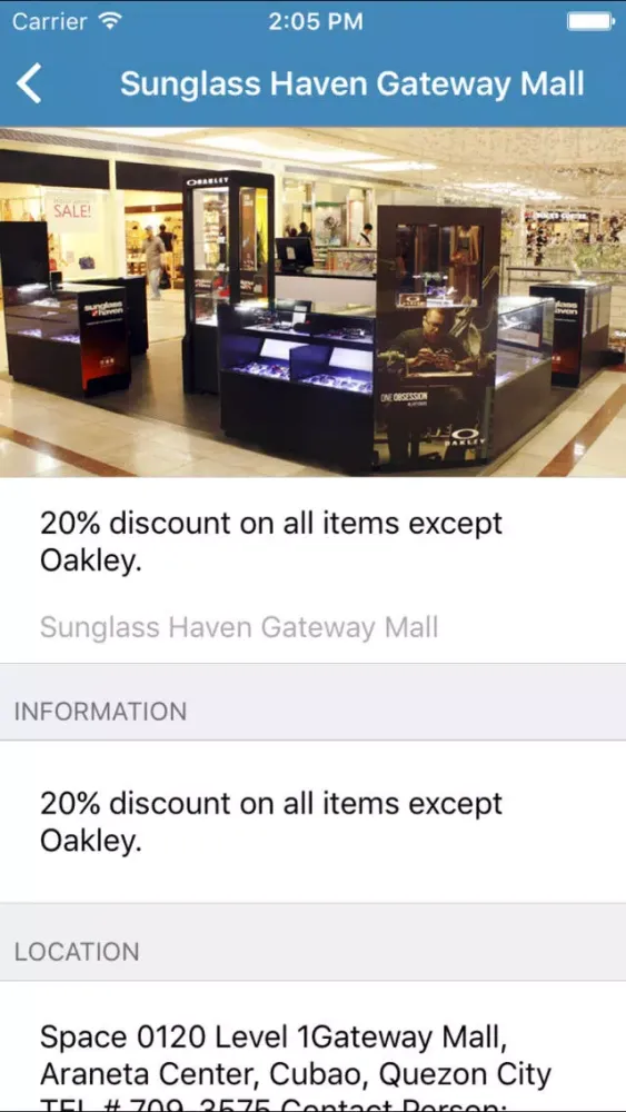 Sunglass Haven MobKard Screenshots