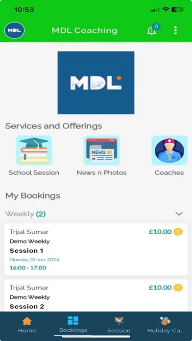 MDL Coaching Tennis App स्क्रीनशॉट