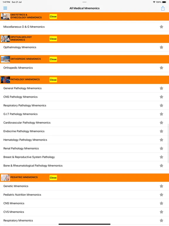 All Medical Mnemonics App iPad  Screenshots
