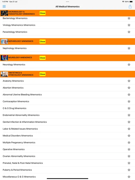 All Medical Mnemonics App iPad  Screenshots