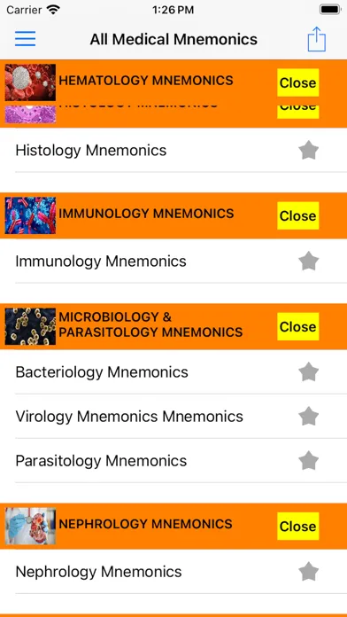 All Medical Mnemonics App Screenshots