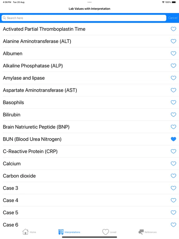 Скриншоты Lab Values Reference Ranges iPad 