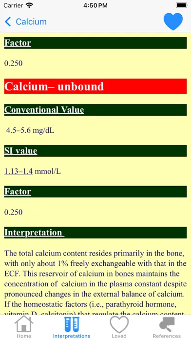 Скриншоты Lab Values Reference Ranges