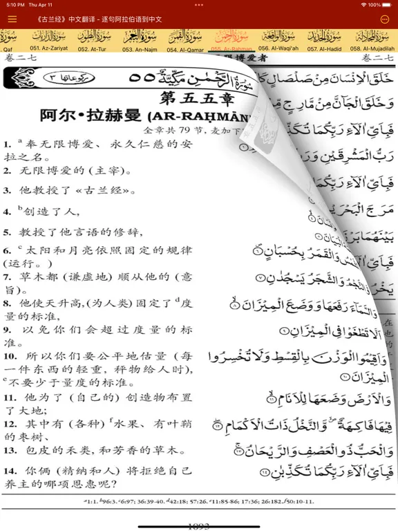 Capturas de pantalla de Quran Chinese Translation iPad 