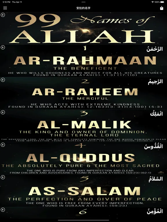 Capturas de pantalla de Quran Chinese Translation iPad 