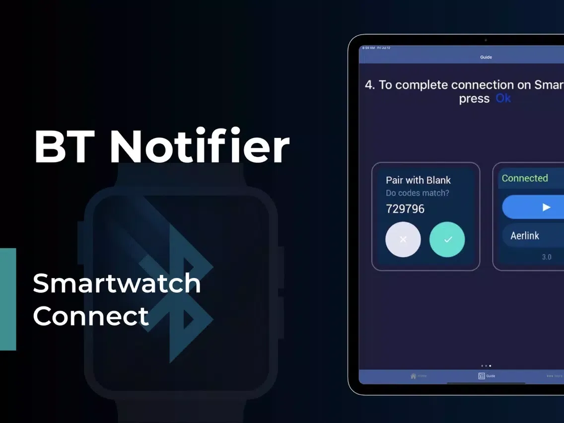 BT Notifier App for Smartwatch iPad  Screenshots
