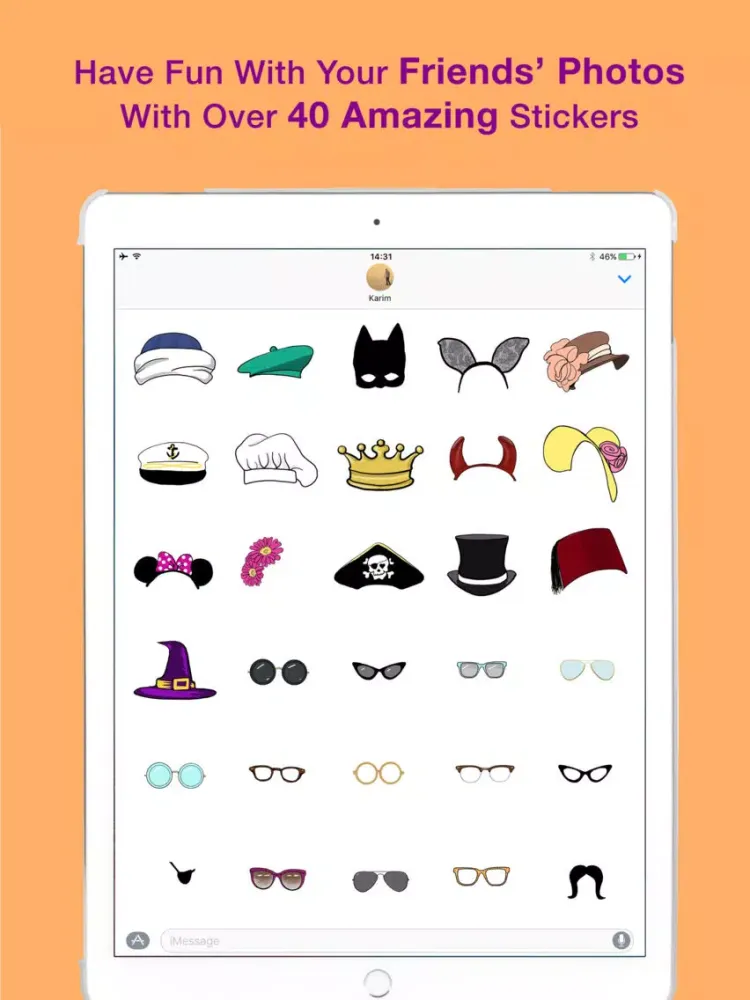 ภาพหน้าจอของ Selfie Costumes - Hats, Glasses, Mustaches iPad 