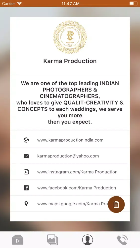 Ảnh chụp màn hình của Karma Production