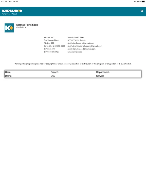 Zrzuty ekranu Karmak Parts Scan iPad 